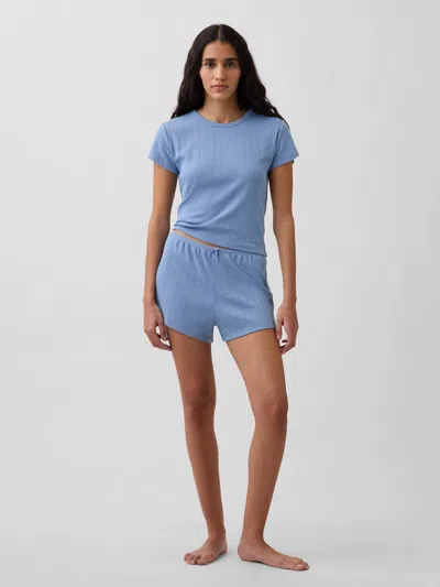 Gap Pointelle Pj Shorts In Blue