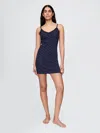 Gap Pointelle Pj Slip Dress In Navy Blue Ditsy Floral