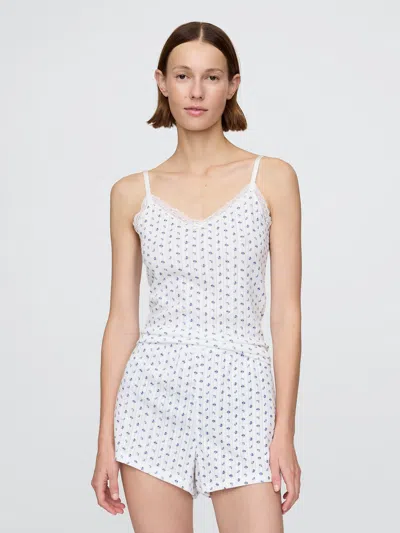 Gap Pointelle Pj Tank Top In Blue Ditsy Floral