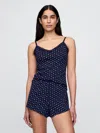Gap Pointelle Pj Tank Top In Navy Blue Ditsy Floral