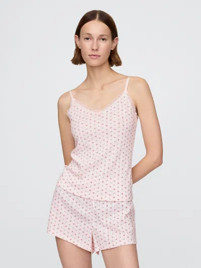 Gap Pointelle Pj Tank Top In Pink Ditsy Floral