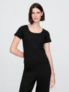 Gap Pointelle Pj Top In Black
