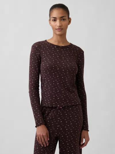 Gap Pointelle Pj Top In Brown