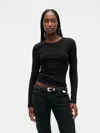 Gap Pointelle Rib T-shirt In Black