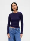 Gap Pointelle Rib T-shirt In Blue
