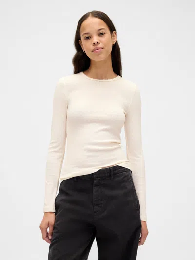 Gap Pointelle Rib T-shirt In White