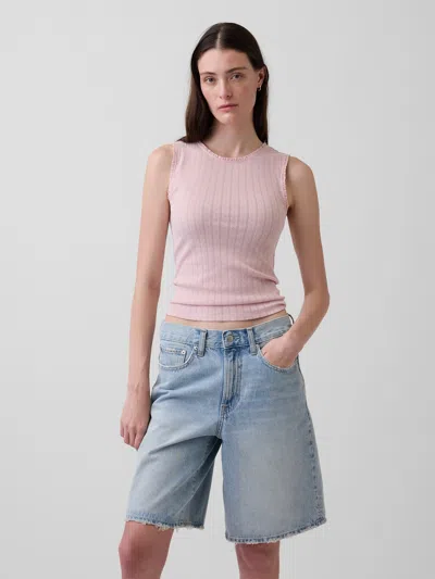 Gap Pointelle Shell Tank Top In Pink