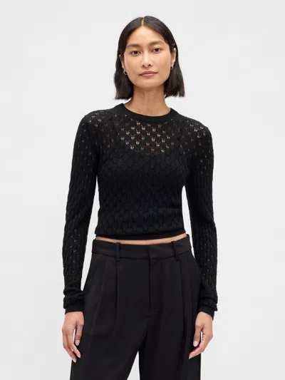 Gap Pointelle Sweater In Black
