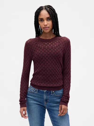 Gap Pointelle Sweater In Red