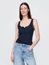 Gap Pointelle Tank Top In Navy Blue