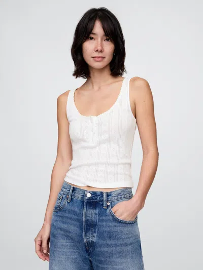 Gap Pointelle Tank Top In Off White