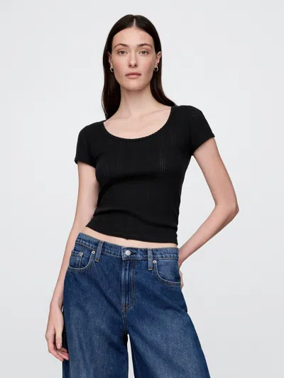 Gap Pointelle Top In Black