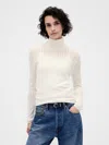 Gap Pointelle Turtleneck Sweater In White