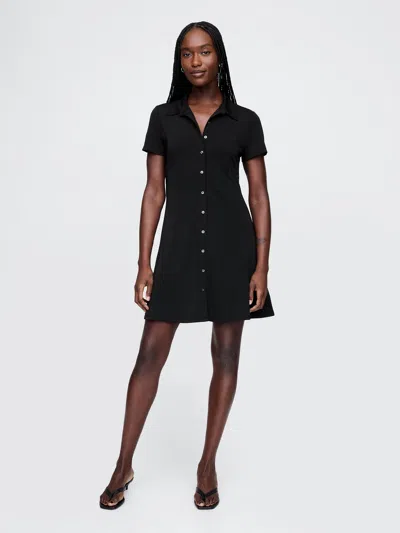 Gap Polo Shirt Mini Dress In Black