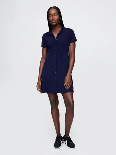 Gap Polo Shirt Mini Dress In Navy Blue