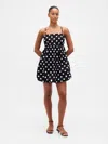 Gap Poplin Bubble Mini Dress In Black
