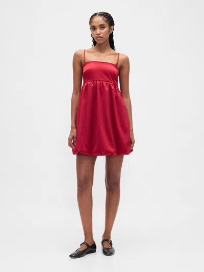 Gap Poplin Bubble Mini Dress In Red
