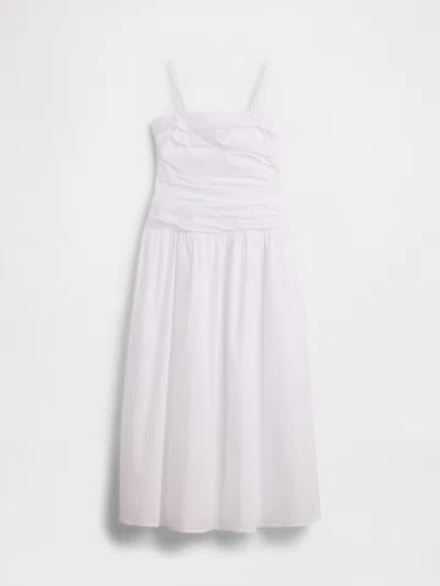 Gap Poplin Drop-waist Maxi Dress In White