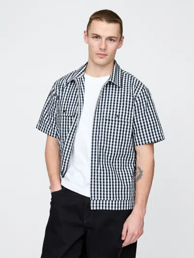 Gap Poplin Full-zip Pocket Shirt In Classic Navy
