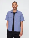 Gap Poplin Full-zip Pocket Shirt In Twilight Navy