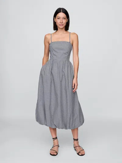 Gap Poplin Gingham Bubble Midi Dress