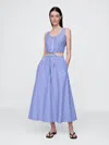 Gap Poplin Maxi Skirt In Blue & White Stripe