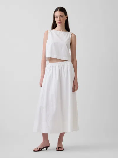 Gap Poplin Maxi Skirt In White