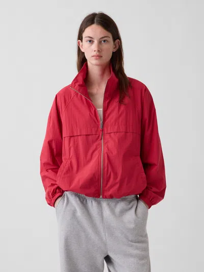 Gap Poplin Oversized Track Jacket In Red