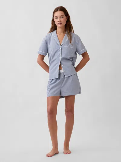 Gap Poplin Pj Boxer Shorts In Blue