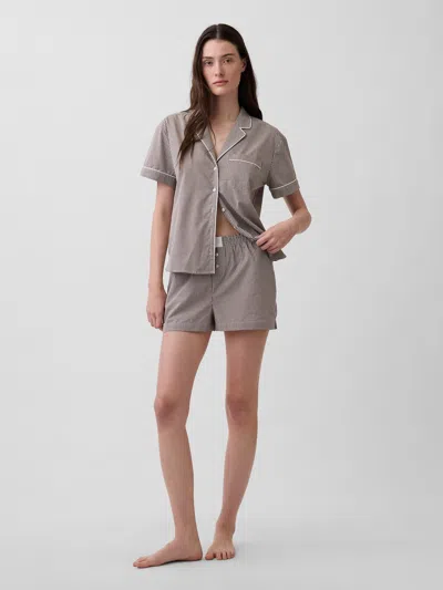 Gap Poplin Pj Boxer Shorts In Brown