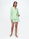 Gap Poplin Pj Boxer Shorts In Green And White Stripe