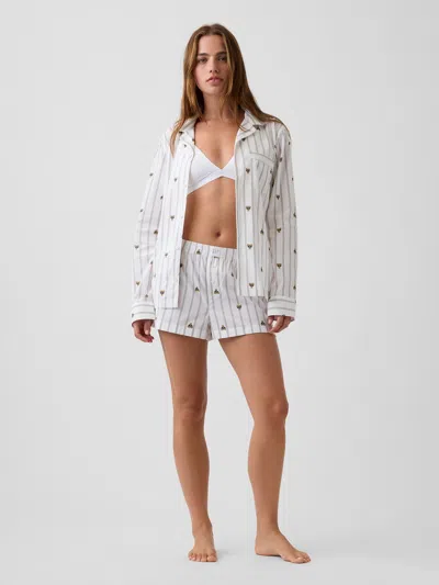 Gap Poplin Pj Boxer Shorts In White