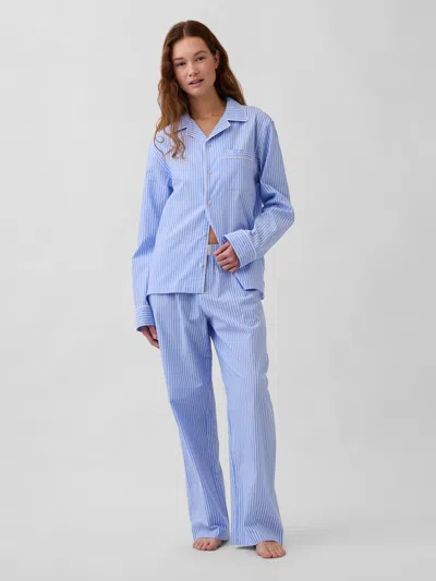 Gap Poplin Pj Pants In Blue
