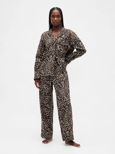 Gap Poplin Pj Pants In Brown