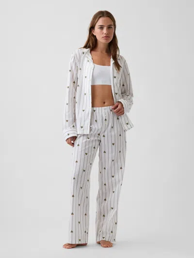 Gap Poplin Pj Pants In White