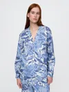 Gap Poplin Pj Shirt In Blue & White Floral