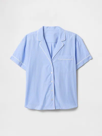 Gap Poplin Pj Shirt In Blue Stripe