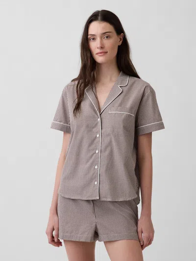 Gap Poplin Pj Shirt In Brown