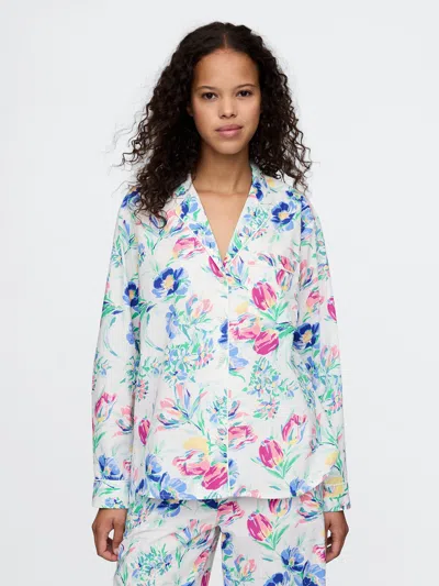 Gap Poplin Pj Shirt In Multi Color Floral Print