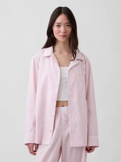 Gap Poplin Pj Shirt In Pink