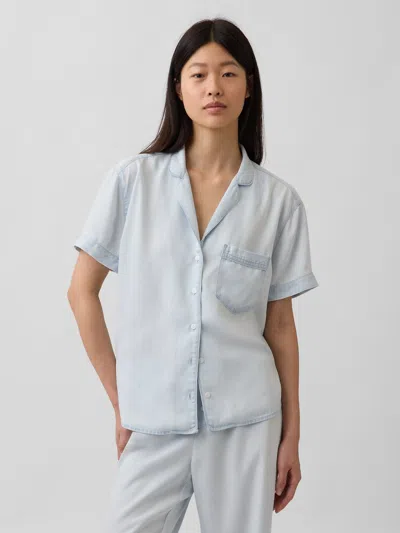 Gap Poplin Pj Shirt In Purple