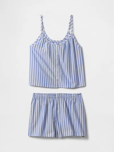 Gap Poplin Pj Shorts Set In Blue Stripe
