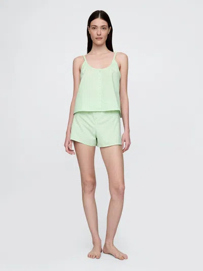 Gap Poplin Pj Shorts Set In Green Stripe