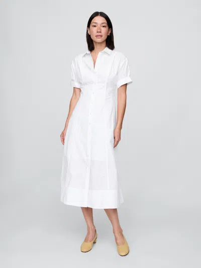Gap Poplin Roll-cuff Midi Shirtdress