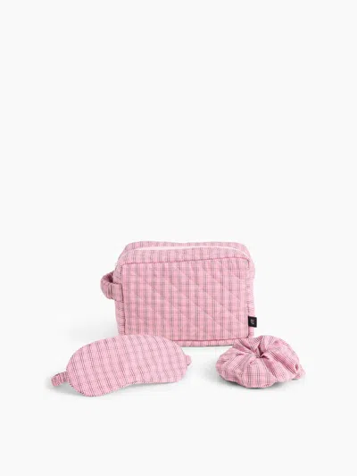 Gap Poplin Sleep Kit In Pink Plaid