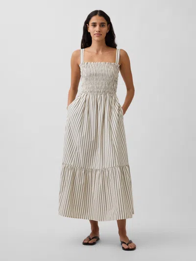 Gap Poplin Smocked Bodice Maxi Dress