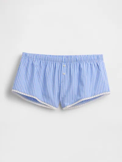 Gap Poplin Stripe Bloomer Pj Shorts In Blue