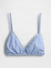Gap Poplin Triangle Bralette In Blue Stripe