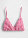 Gap Poplin Triangle Bralette In Pink And Blue Stripe