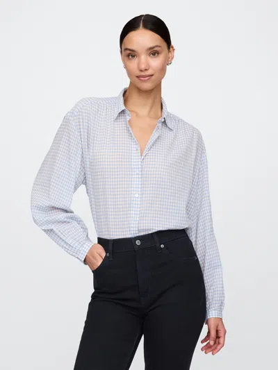 Gap Prairie Shirt In Light Blue Gingham